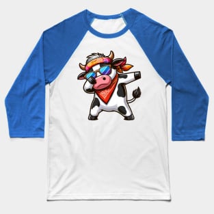 Dabbing Kawaii Cow Baseball T-Shirt